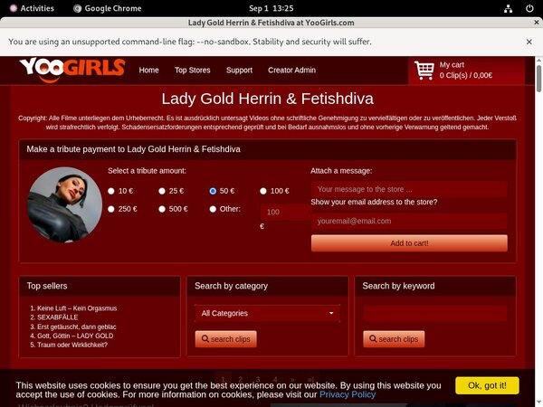 Lady Gold Fetishdiva Price