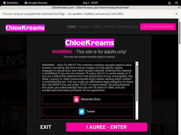 Free Account On Chloekreams.com